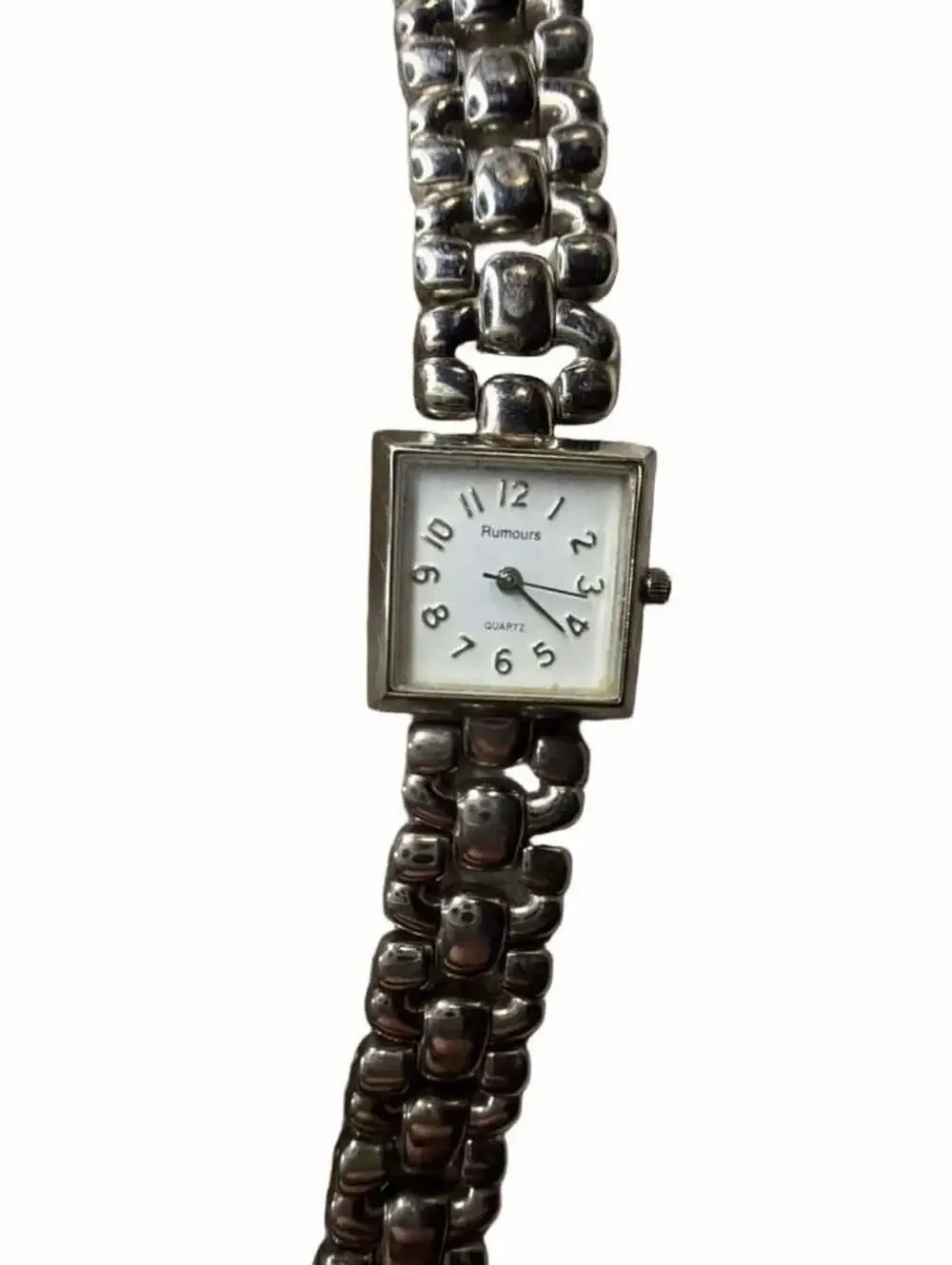 Vintage Y2K Silver Tone Bracelet Watch Women’s Fashion Jewelry Not Working